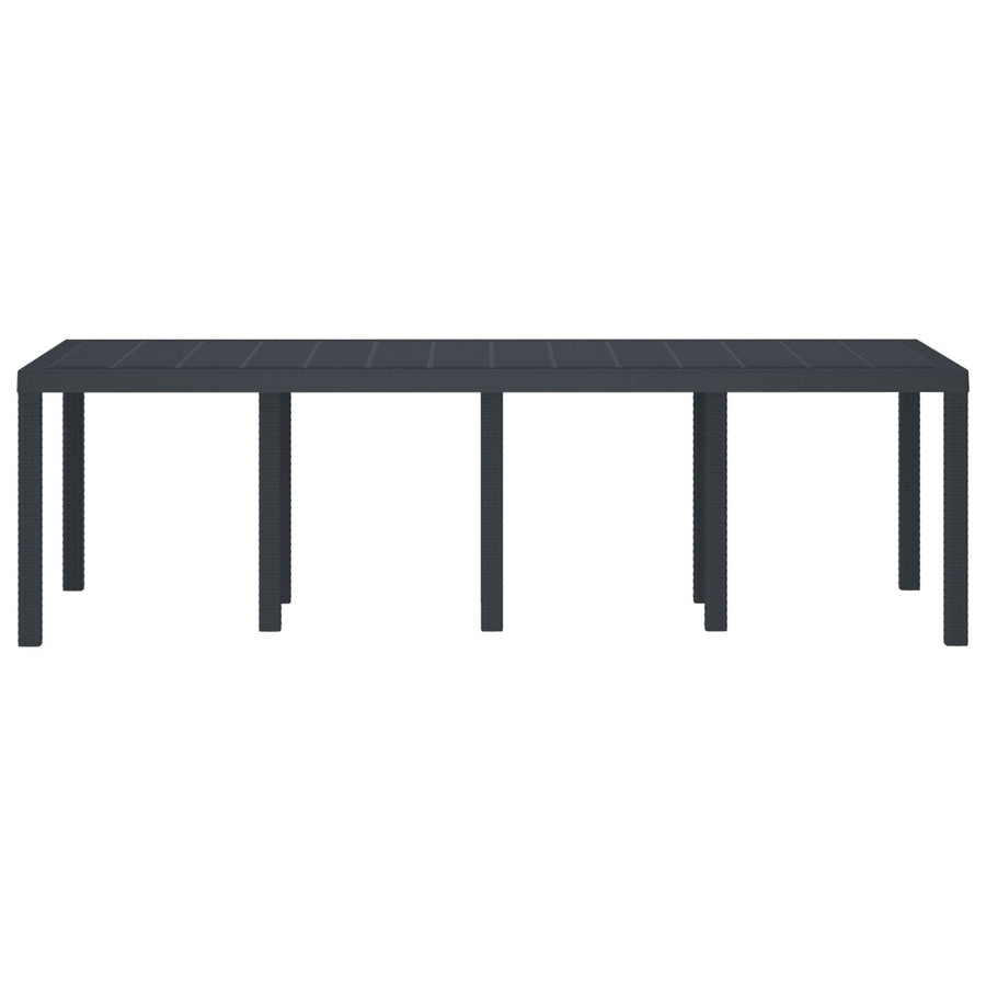 Tuin Tafel Anthraciet 250X100X73 Cm Poly Rattan Antraciet 2,5 m