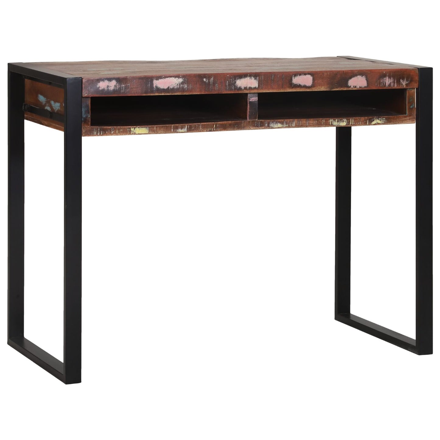 Kaptafel Met Spiegel Multicolor 100X50X75 Cm Massief Hout Gerecycled