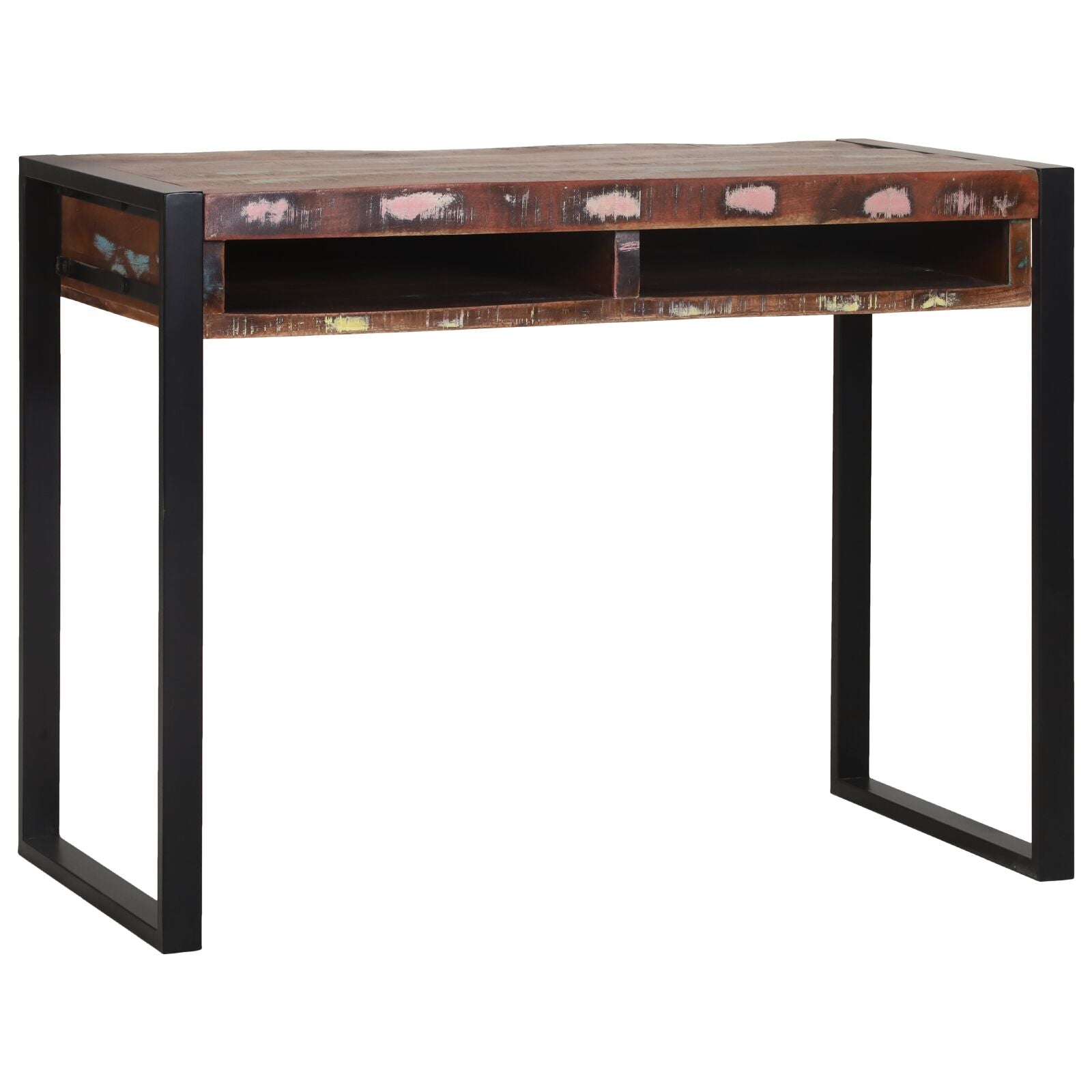 Kaptafel Met Spiegel Multicolor 100X50X75 Cm Massief Hout Gerecycled