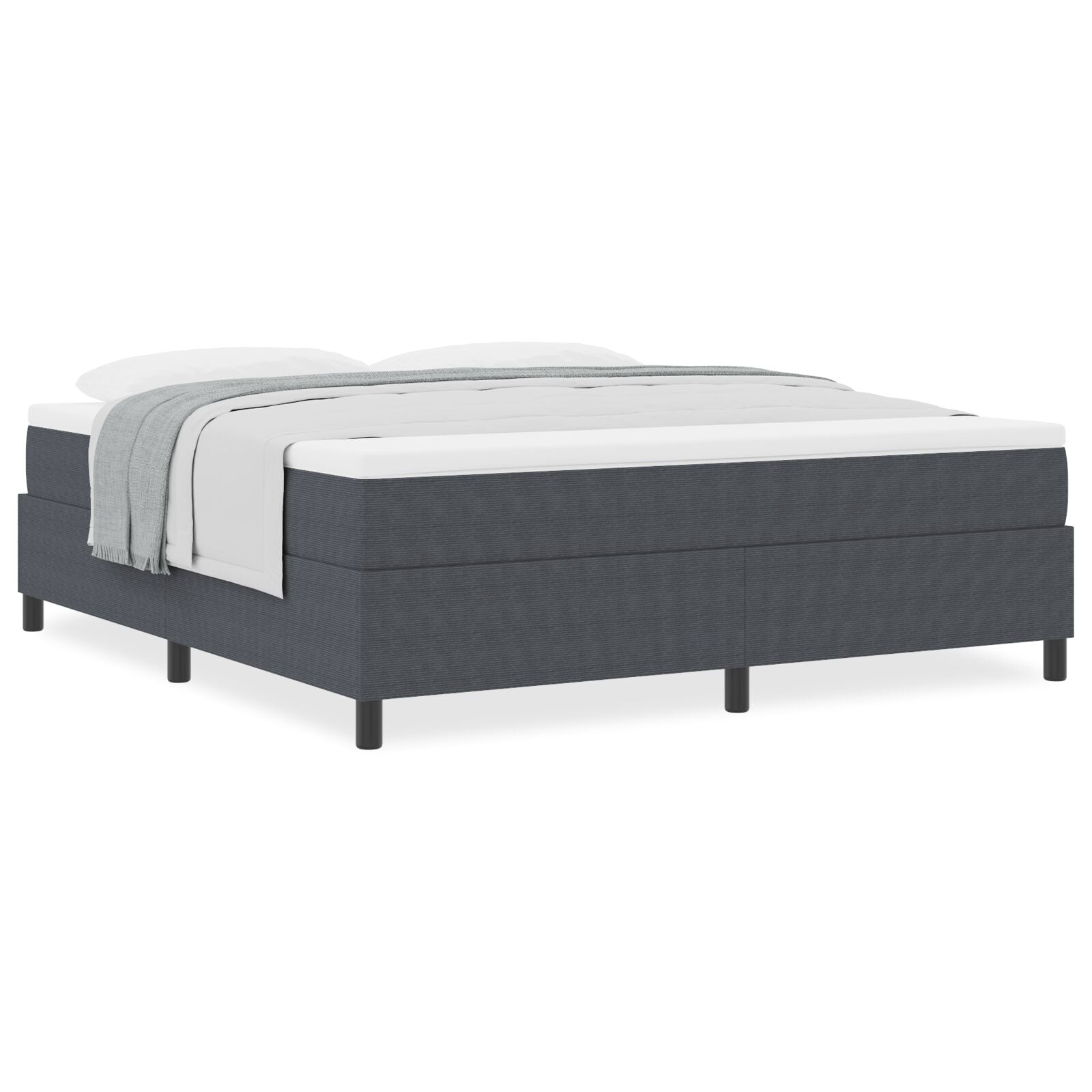 Boxspringbed Met Matras Donkergrijs Super King Corduroy Stof