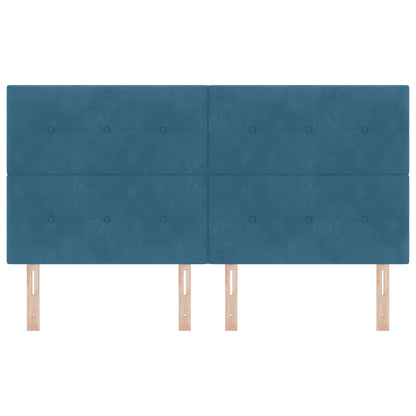 Hoofdbord Knop Tufted Fluweel Donkerblauw 180 cm Hoog hoofdbord