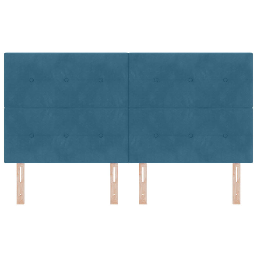 Hoofdbord Knop Tufted Fluweel Donkerblauw 180 cm Hoog hoofdbord