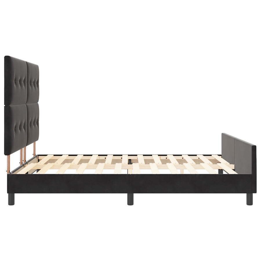 Zwarte Fluwelen Bedframe 180X200 Cm Crème