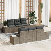 Tuinset polyrattan 6 persoons grijs
