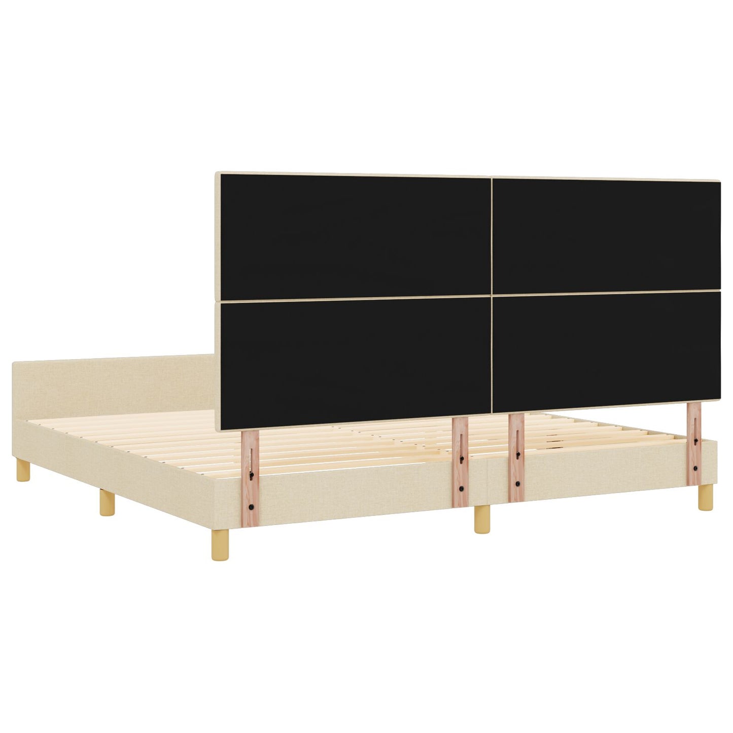 Bedframe Crème 200X200 Cm Stoffen Crème