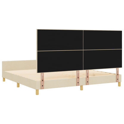 Bedframe Crème 200X200 Cm Stoffen Crème