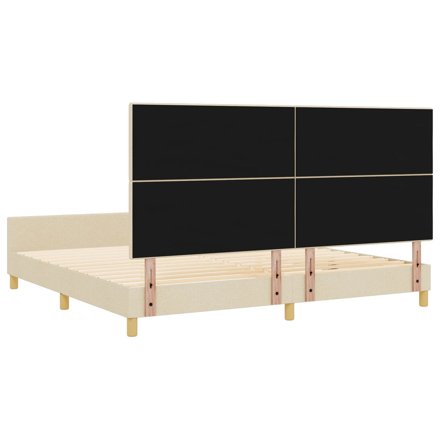 Bedframe Crème 200X200 Cm Stoffen Crème