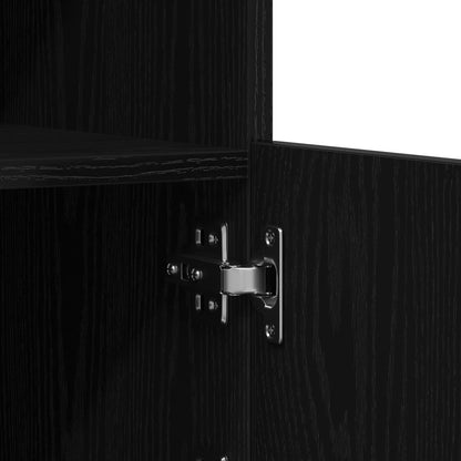 Dressoir Met Led-Verlichting 60,5X37X100 Cm Zwart eiken