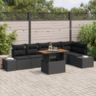 Garden Sofa Set with Storage 7 pcs Black Poly Rattan
