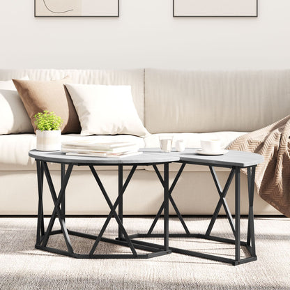 Salontafel 80X80X42 Cm Gelaagd Hout Grijs sonoma