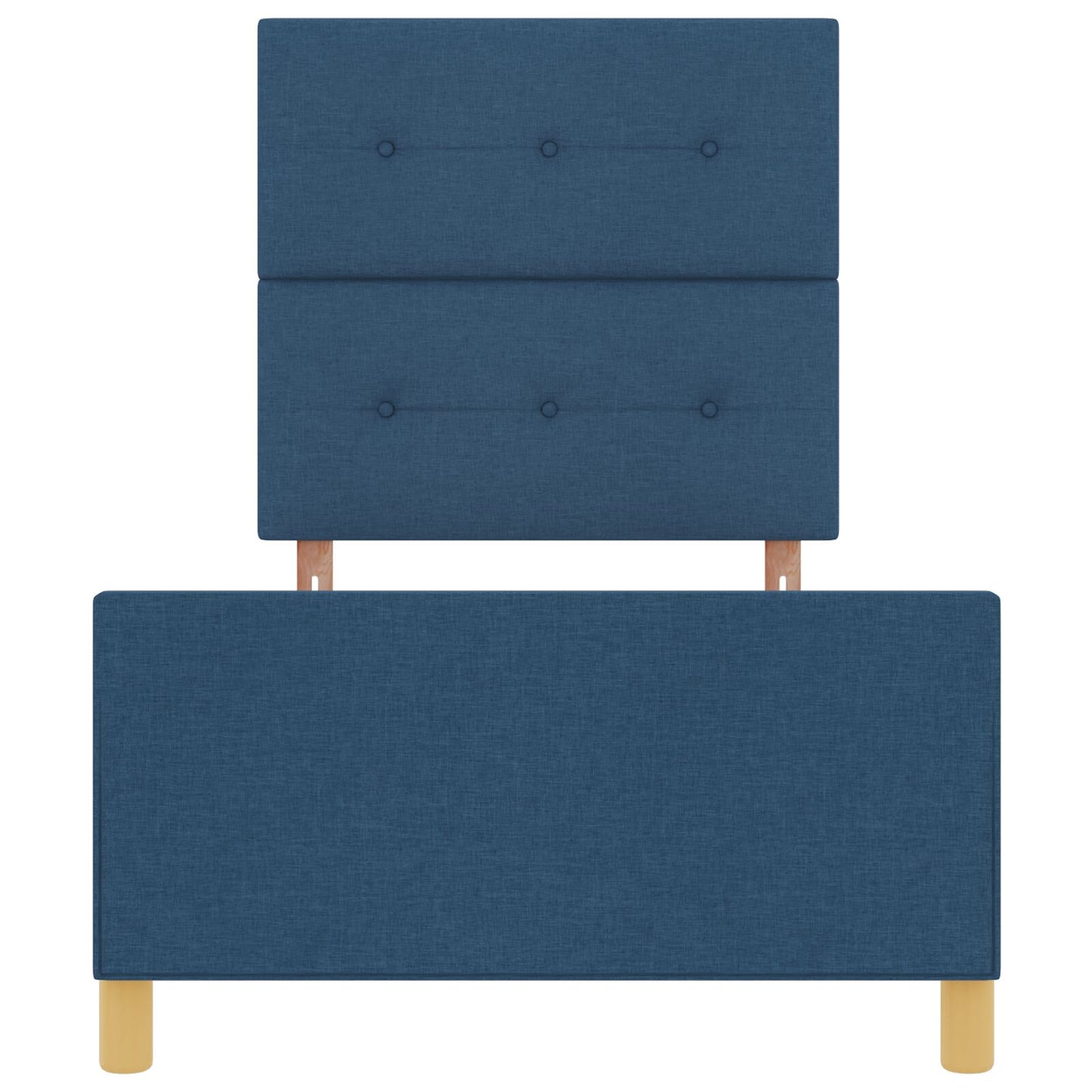 Bedframe In Blauw, 80X200 Cm, Stof Crème