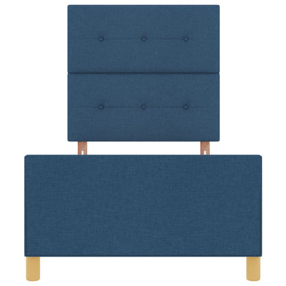Bedframe In Blauw, 80X200 Cm, Stof Crème