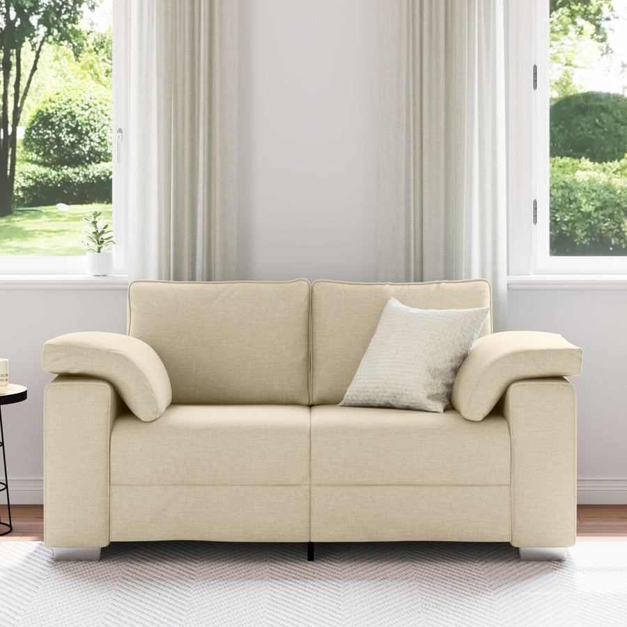 Love Seat Bank Stof Crème 120 cm