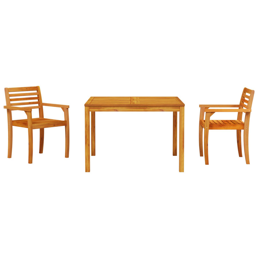 3-Delige Tuin Eetset Van Massief Acaciahout 2-Persoons 110 cm tafel lengte