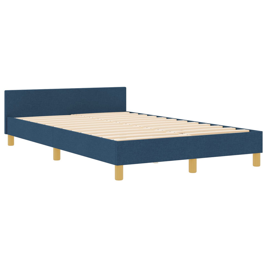 Bed Frame Blauw 120X190 Cm Stof Crème