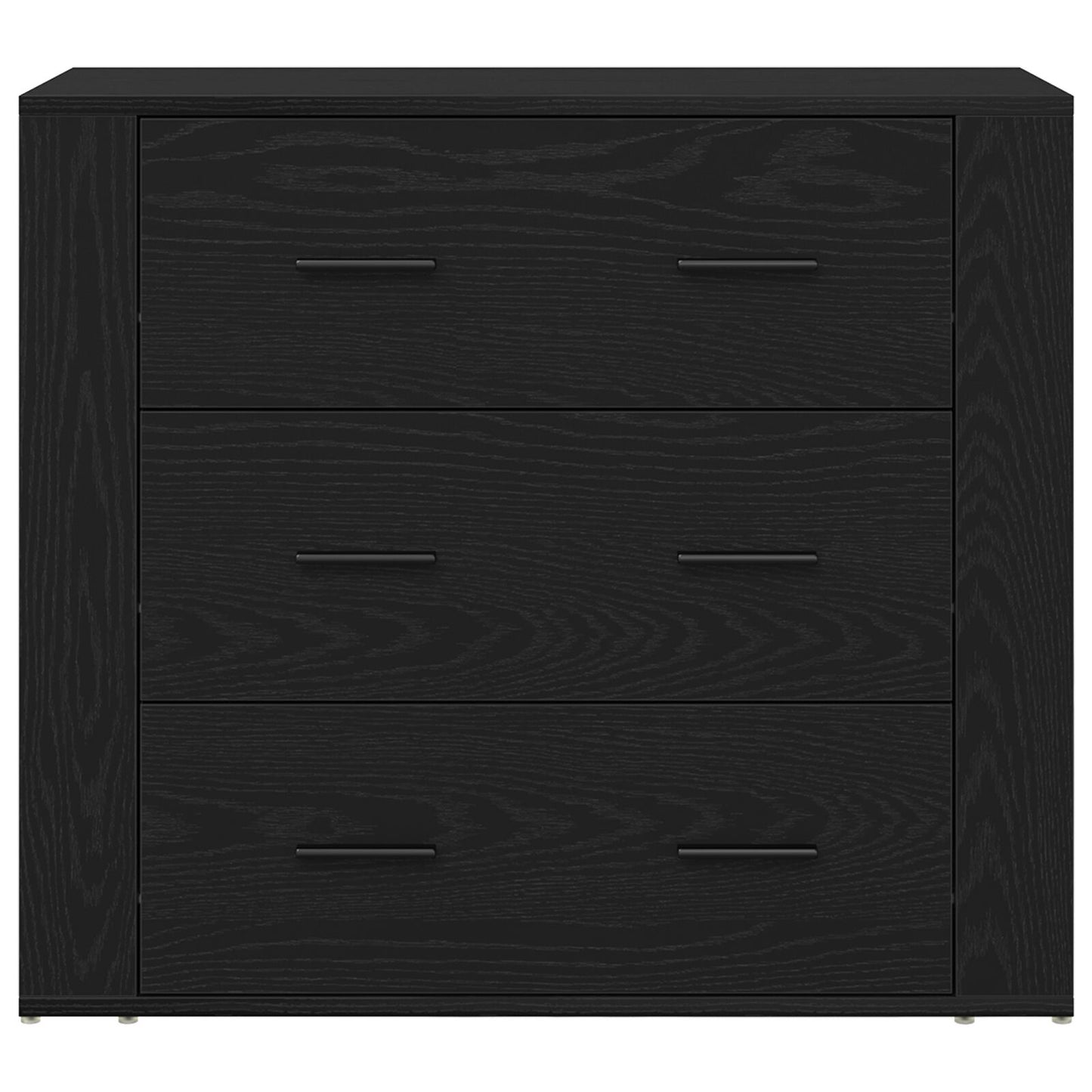 Dressoir Zwart Eiken 33X80X70 Cm Engineered Hout