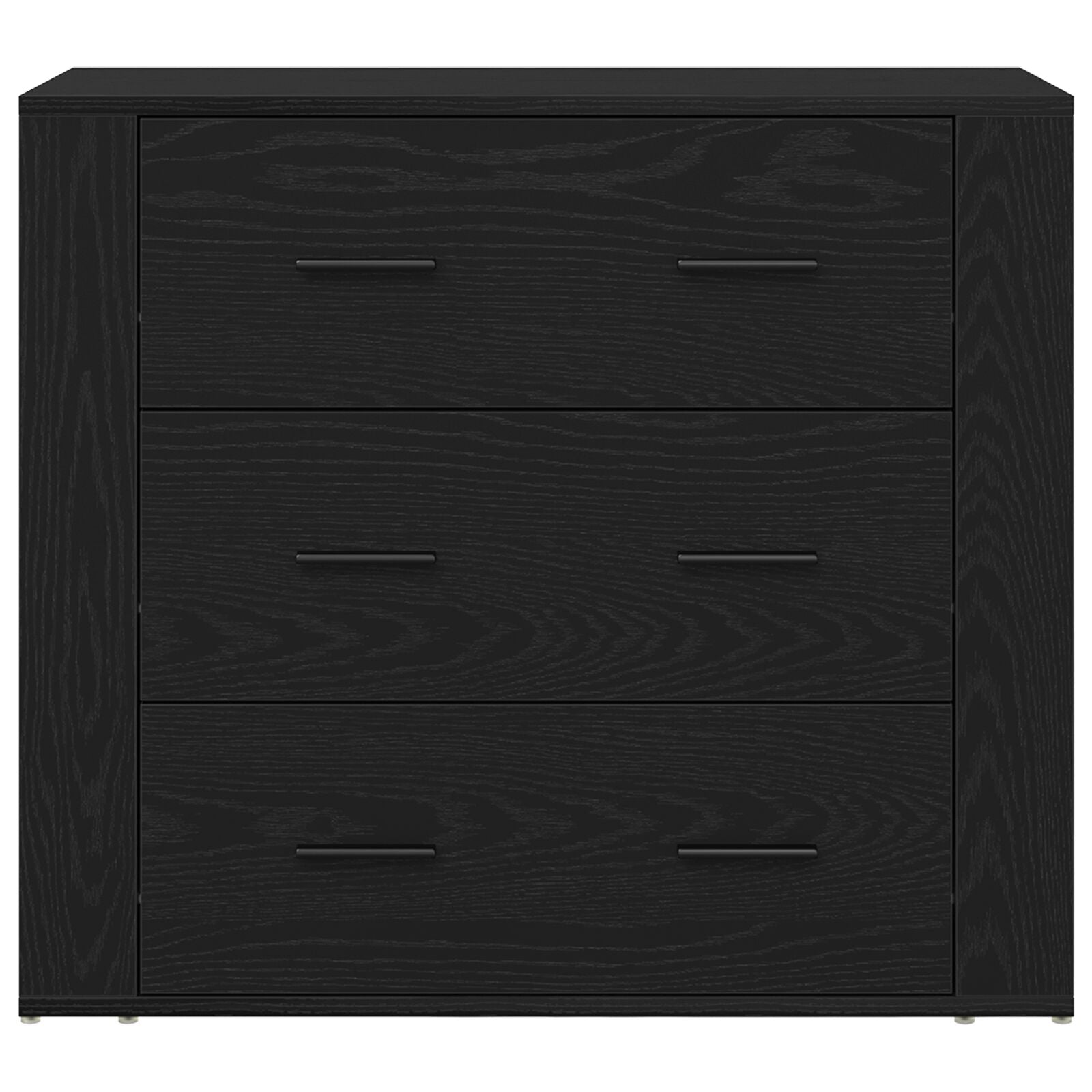 Dressoir Zwart Eiken 33X80X70 Cm Engineered Hout