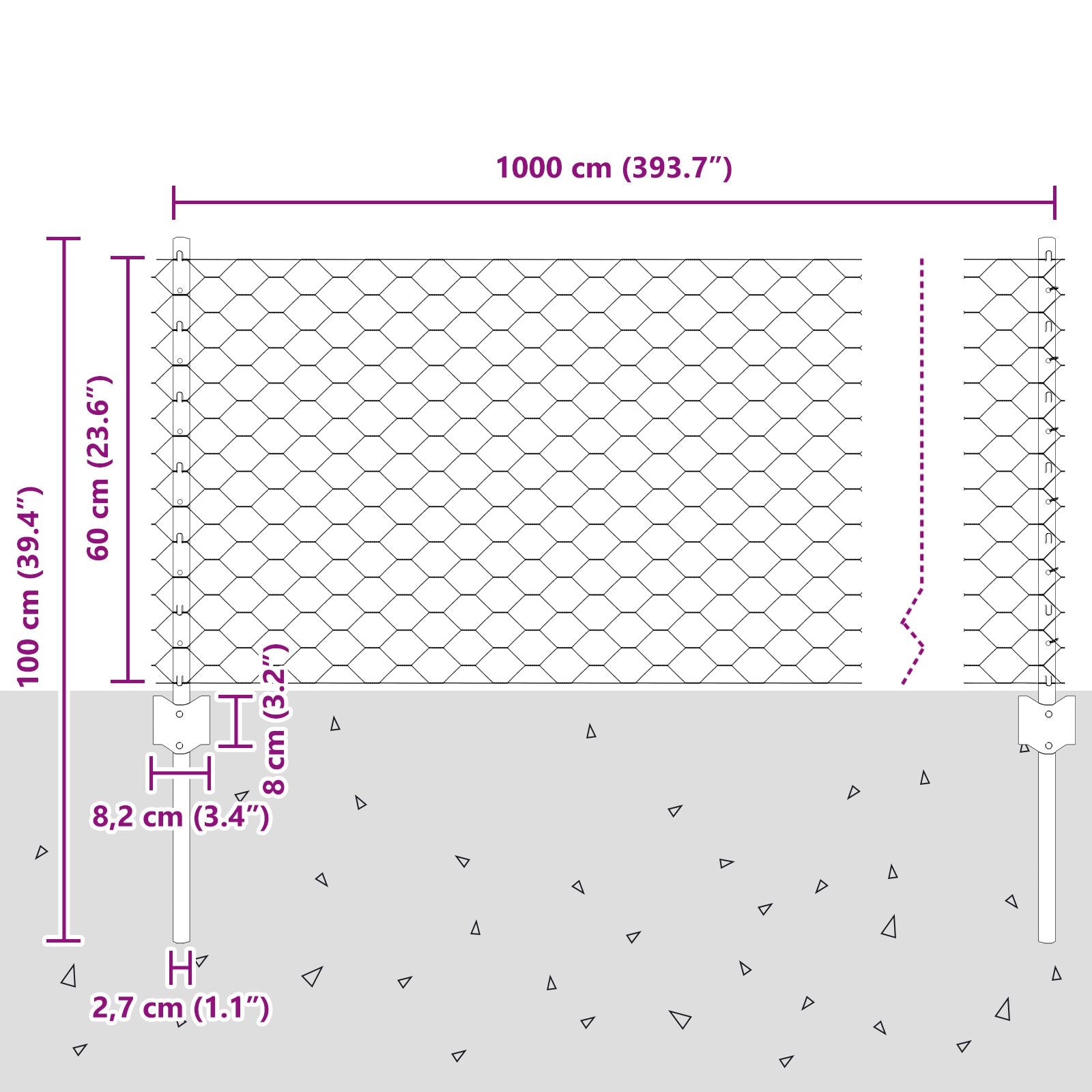 Hek Palen 5 St U-Vorm 60 Cm Gegalvaniseerd Staal,  Hexagonaal Hek 0.6X10 M Gegalvaniseerd Staal