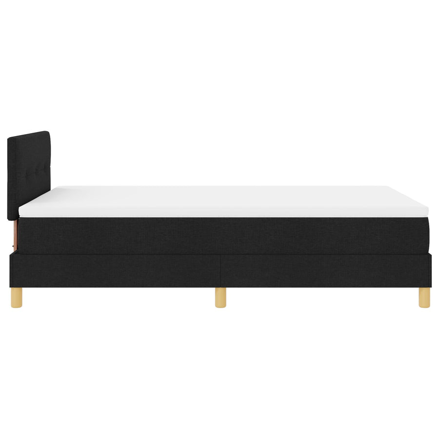 Boxspringbed Met Matras Stof Zwart 120 x 200 cm Knopen tufted