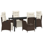 Tuinstoelenset poly rattan bruin 4 personen