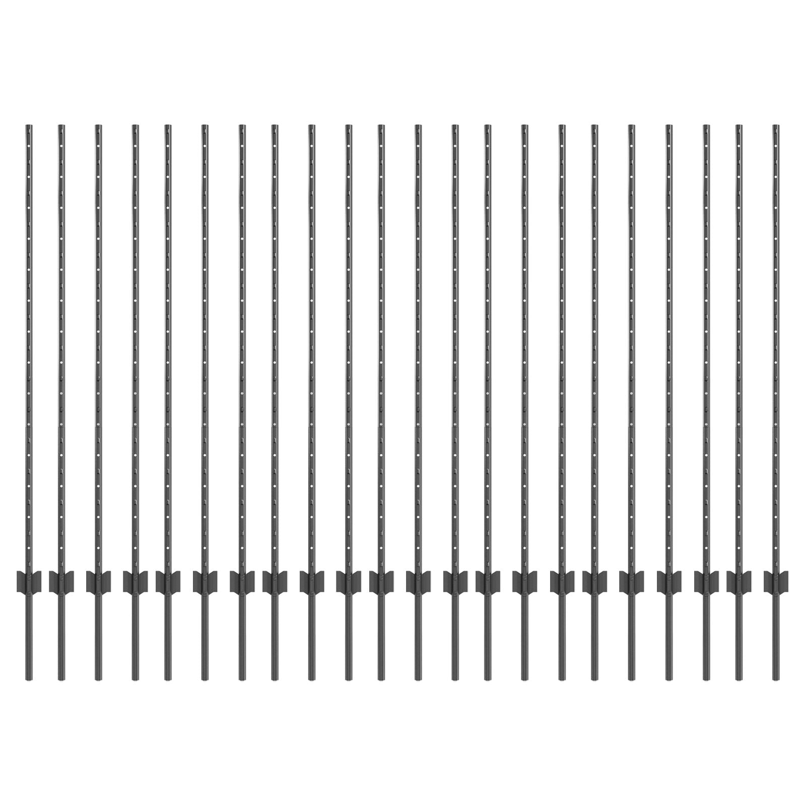 hekposten 44 stuks U-kanaal grijs 180 cm staal