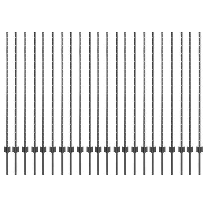 hekposten 44 stuks U-kanaal grijs 180 cm staal