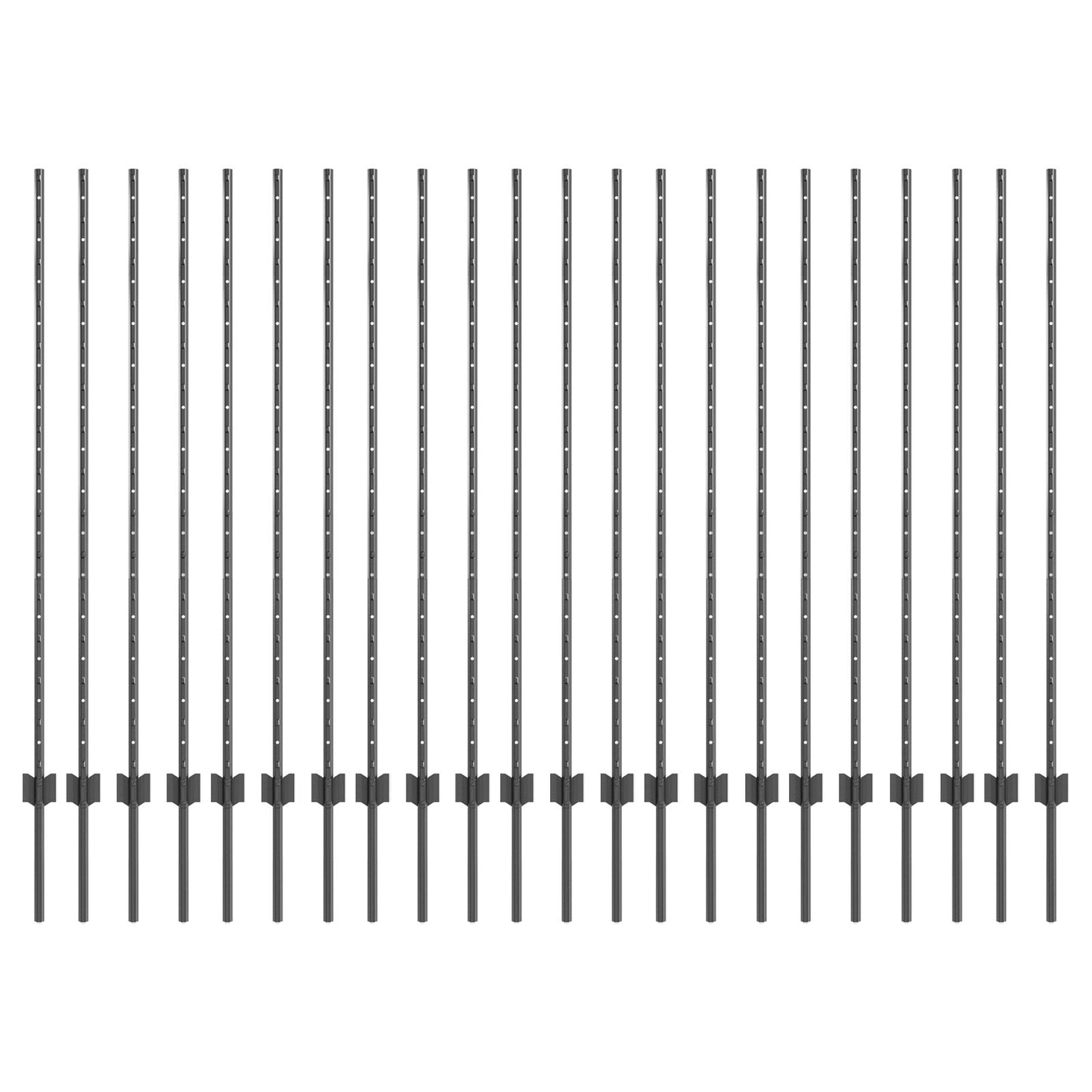 hekposten 44 stuks U-kanaal grijs 180 cm staal