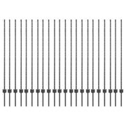 Afrasteringspaal 180 cm staal grijs 22 stuks