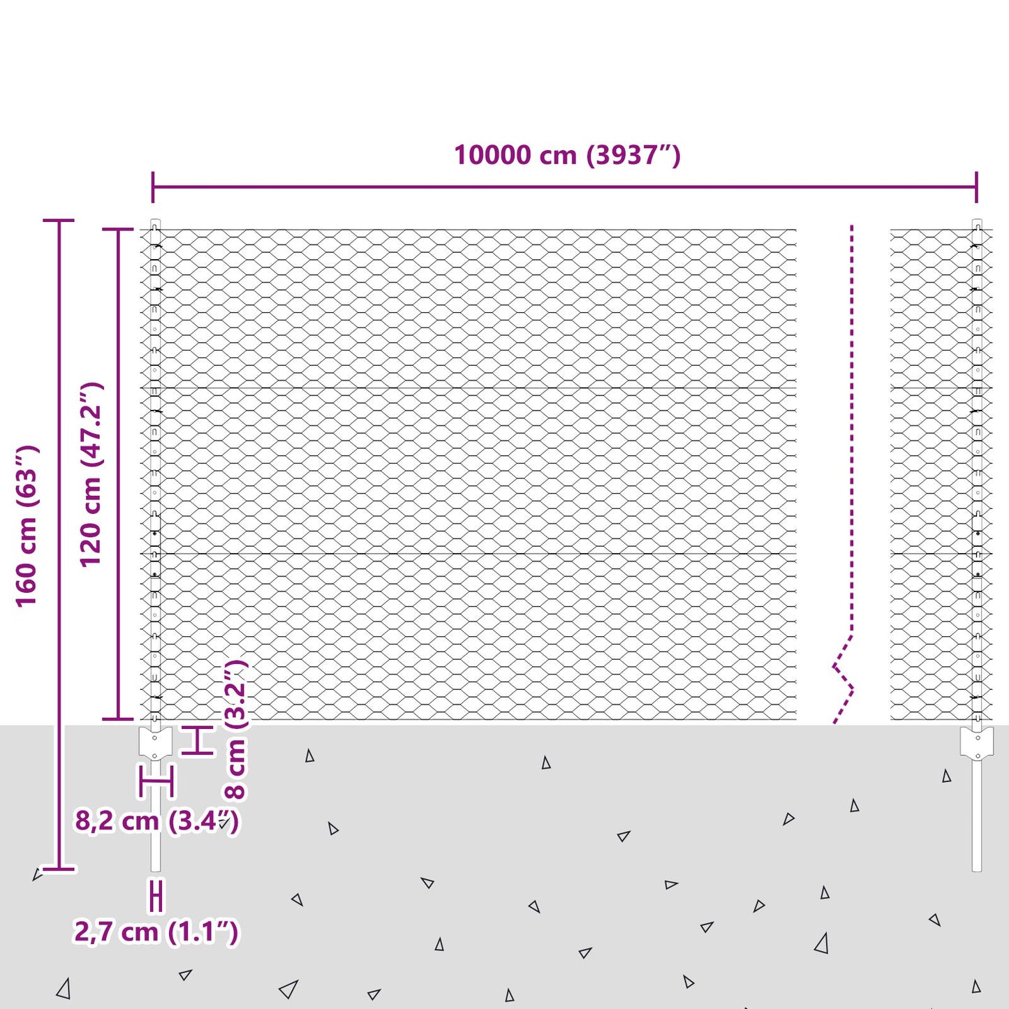 Fence Posts 11 Stuks U-Channel Groen 120 Cm Staal,  Zeshoek Fence Groen 1.2X100 M Staal