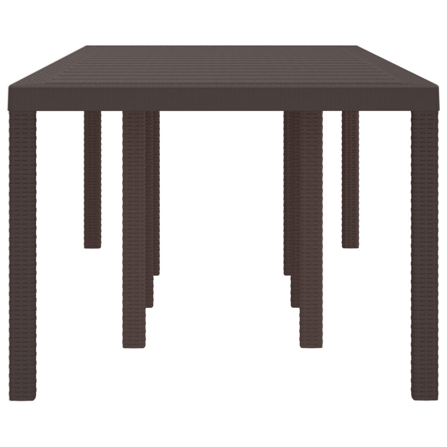 Tuin Tafel 250X100X73 Cm Poly Rattan Bruin 2.5 m