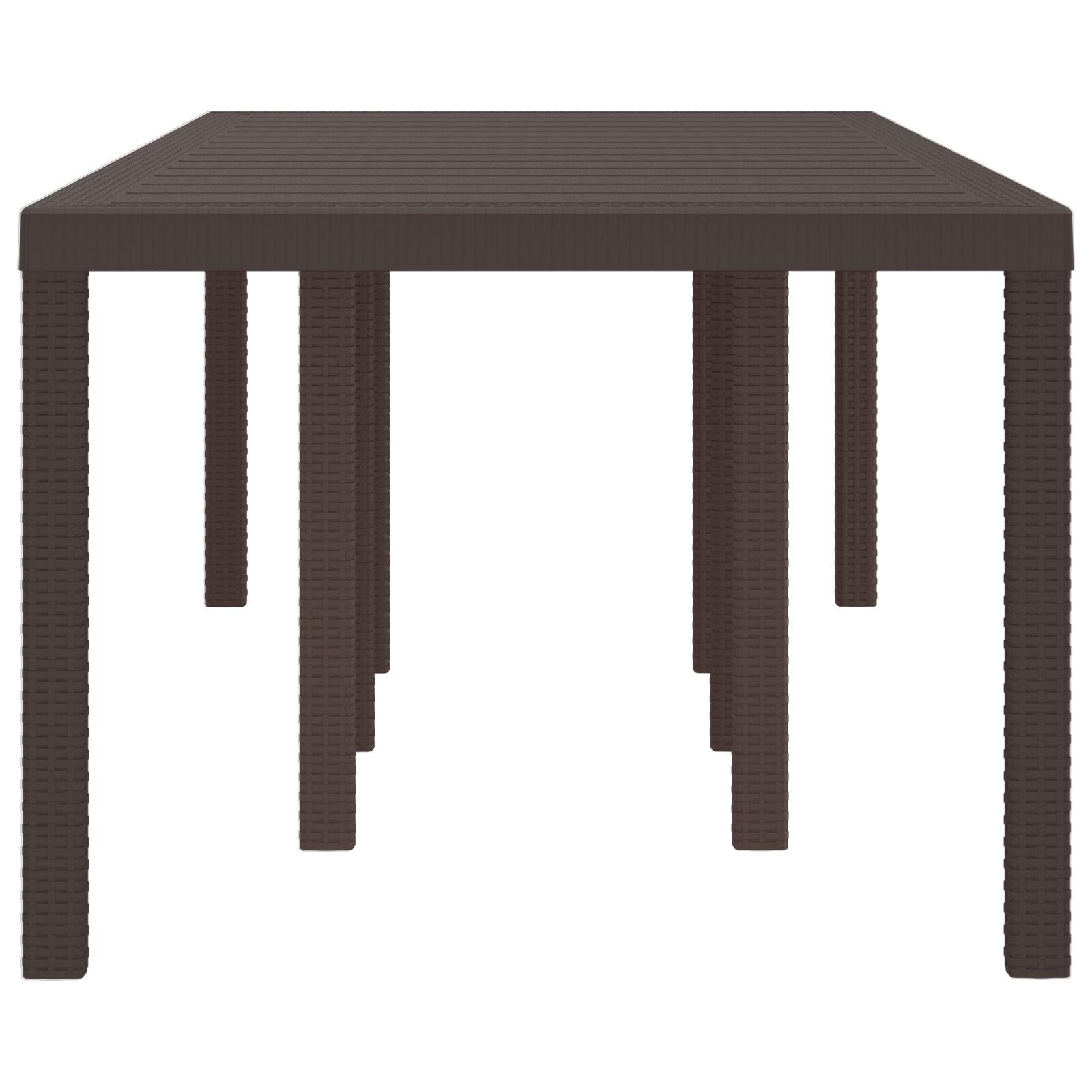Tuin Tafel 250X100X73 Cm Poly Rattan Bruin 2.5 m