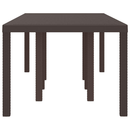 Tuin Tafel 250X100X73 Cm Poly Rattan Bruin 2.5 m