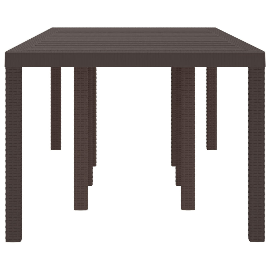 Tuin Tafel 250X100X73 Cm Poly Rattan Bruin 2.5 m