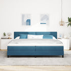 Box spring bed with mattress Dark blue 200 x 200 cm Velvet