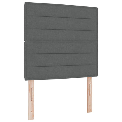 Boxspring Bed Met Matras & Bank Stof Donkergrijs 90 x 190 cm Lijnen ontwerp