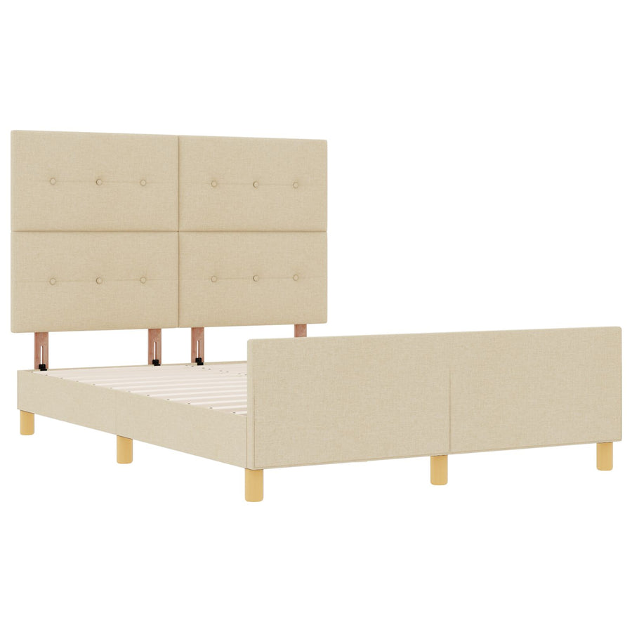Bed Frame Crème 160X200 Cm Stof Crème