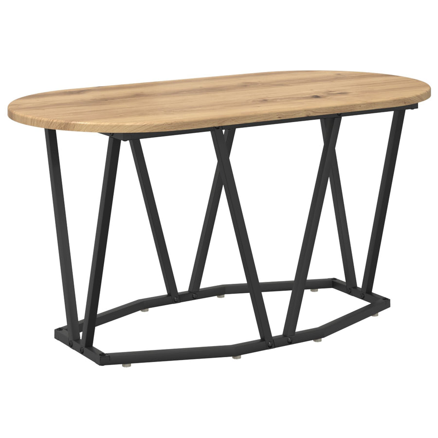 Salontafel Artisan In Eiken 80X40X40,5 Cm - Houten En Metalen Afwerking Artisan eiken