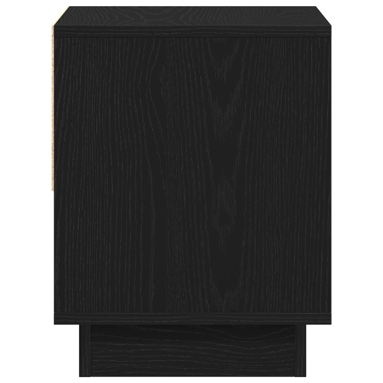 Nachtkastje 2 Stuks Zwart Eiken 45X34X49 Cm Bewerkt Hout