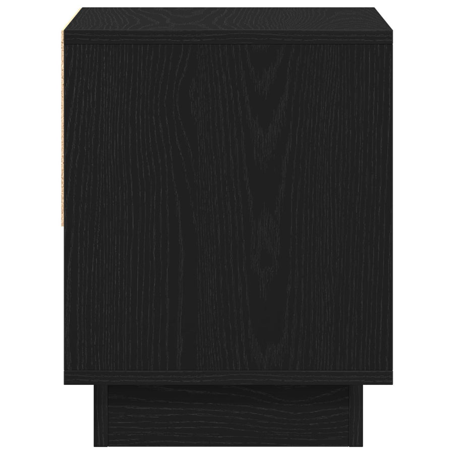 Nachtkastje 2 Stuks Zwart Eiken 45X34X49 Cm Bewerkt Hout