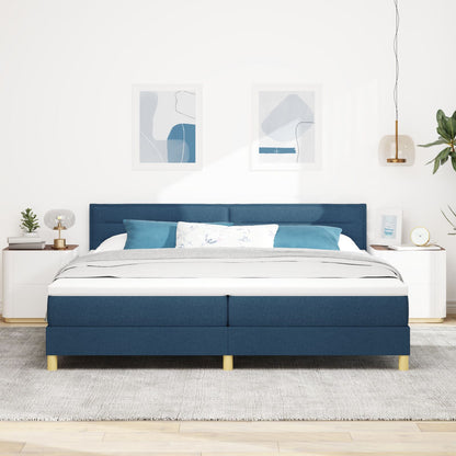 Boxspring Bed Met Matras Stof Blauw 200 x 200 cm Lijn ontwerp