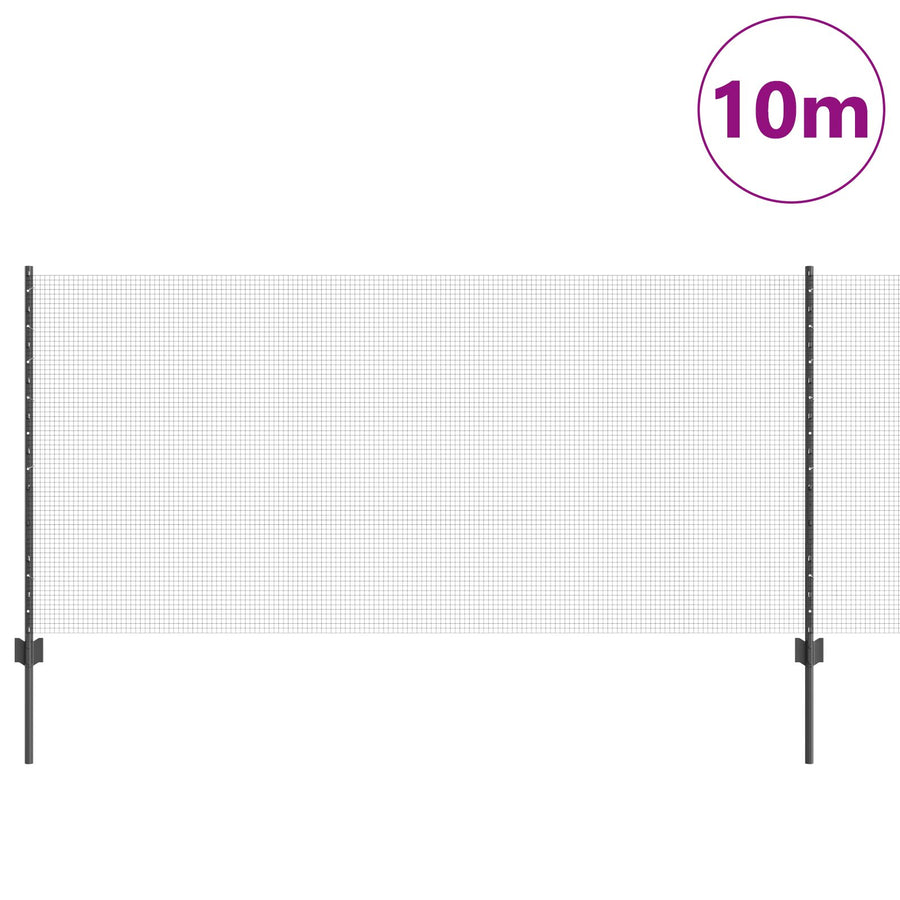 Kipdraadafscheiding Set Set Van 2 Grijs Metaal 10 X 1 M Omheining