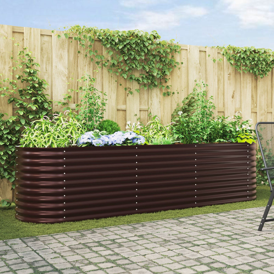 Tuin Plantbed Gegalvaniseerd Staal 320 x 80 x 81 cm Bruin