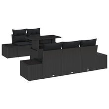 Tuin Sofa Set Set Van 6 Zwart Polyethyleen Rattan Tuin Sofa Set