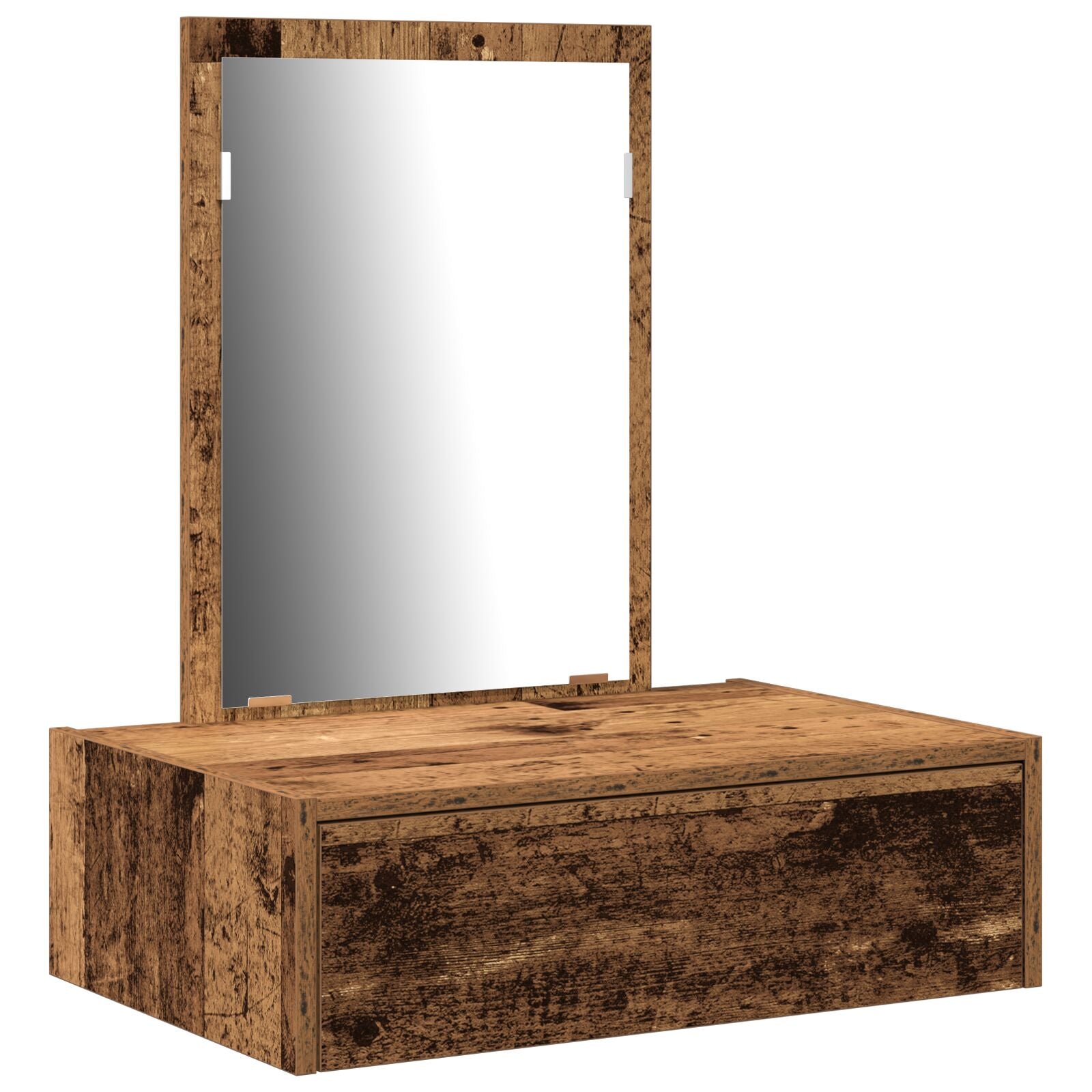Wandkaptafel 60 x 40 x 70 cm Oud hout zonder LED