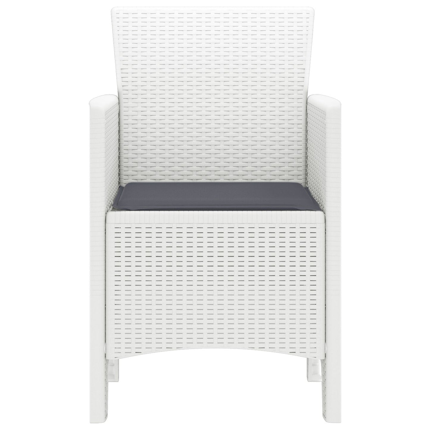Tuinstoel Set Van 4 , Kunststof, Polyester Anthraciet Wit