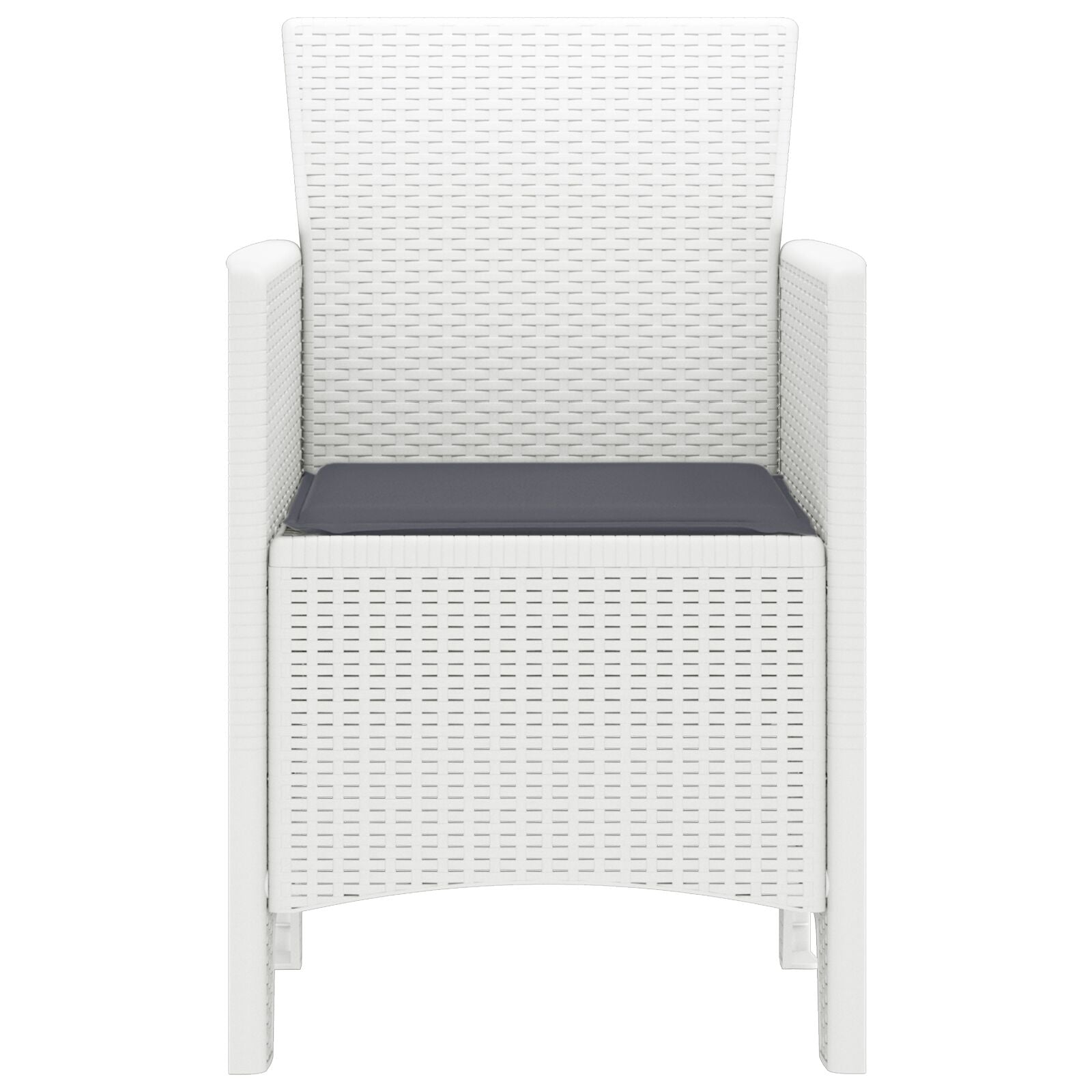 Tuinstoel Set Van 4 , Kunststof, Polyester Anthraciet Wit