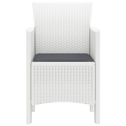Tuinstoel Set Van 4 , Kunststof, Polyester Anthraciet Wit
