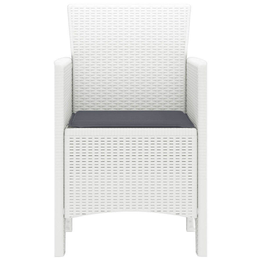 Tuinstoel Set Van 4 , Kunststof, Polyester Anthraciet Wit