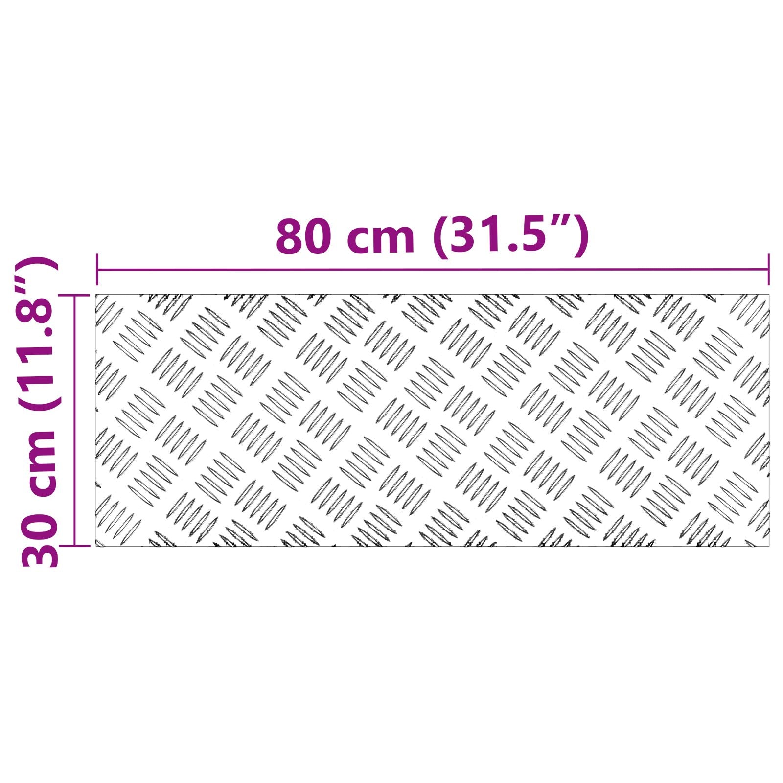 Aluminium Checker Plates 4 St Anti-Slip 80X30 Cm 80 x 30 x 0.2 cm Rechthoekig