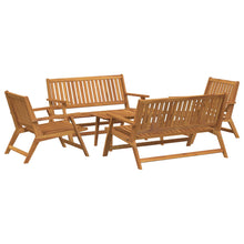 Tuinstoelen Met Tafel 5 Stks Massief Acaciahout 2x stoel + 2x 2-zitstoel + tafel